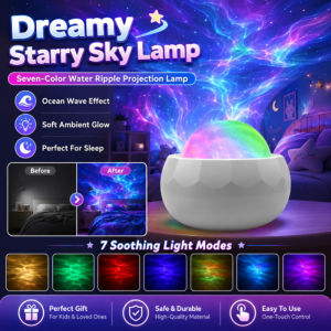 Colorful Water Wave Star Projector LED Galaxy Night Light Rainbow Ripple Atmosphere Lamp Room Decor Bedroom Party Decoration