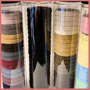 CISWGE 20 Pieces Box Canned Towel Ring High Elastic Seamless Simple Solid Colors Hair Ring Ponytail Holder Hair Ropes Hair Accessories