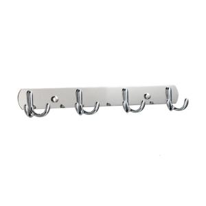 Contemporary Wall Mounted Storage Solution 4 Reinforced Double Hooks Corrosion Resistant For Multiple Rooms