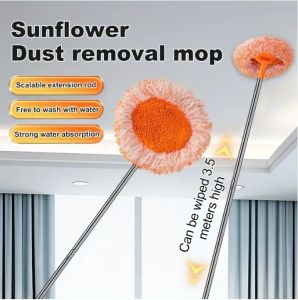 **TOP SELLING** Mop Flat Bunga Matahari Pembersih Mop Pembersih Mop Berputar 360° Dinding Boleh Ditarik Boleh Diputar untuk Pembersihan Lantai  Sunflower Flat Mop Lazy Mop Cleaning Mop Rotating Mop 360° Rotatable Retractable Wall for Floor Cleaning 向日葵除尘拖