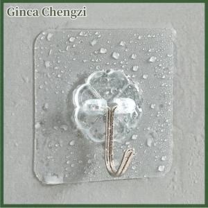 Ginca 10PCS Transparent Stainless Steel Strong Self Adhesive Hooks Key Storage Hanger for Kitchen Bathroom Door Wall Multi-Function
