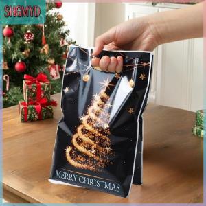 【SHGMYD】 10 25 50ชิ้นผสมสีทองกวางชุดของขวัญคริสต์มาสถุงหิ้ว OPP ของขวัญแวววาวถุงขนมถุงของขวัญพลาสติกถุงของขวัญคืน