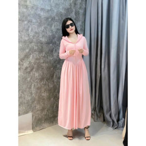 Áo váy chống nắng 2 lớp dáng xoèchiết eo tôn dángáo chống nắng toàn thân chất thun lạnh mềm mát chống tia UV cao