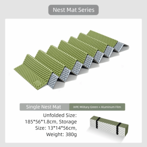 VERMILL Thickened Foldable Egg Nest Mat Aluminum Film Coating Portable Sleeping Mattress Ultralight Moisture-proof Sleeping Pad for Outdoor Camping