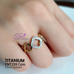 Cincin Wanita Titanium Koin Mata Model Kasual Cocok dipakai sehari-hari awet anti karat perhiasan fashion Import premium cnt159