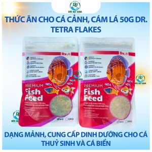 Thức ăn cho cá cảnh cám lá 50g Dr. Tetra Flakes dạng mảnh cung cấp dinh dưỡng cho cá thuỷ sinh