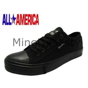 3337 All America Laces School Black Shoe Kasut Sekolah Hitam Tali Canvas