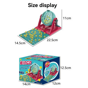 Bingo Lotto Lottery Family Bingo Game Set-Cage Balls Cards Counters Party Bingo Game