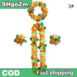 SHgeZm 4Pcs/set Hawaiian Flower leis Garland Necklace DIY Decoration Fancy Dress Party
