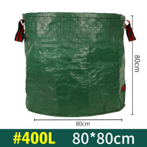 ถุงเก็บขยะในสวนแบบ60-500L ถุงเก็บใบไม้กันน้ำใช้ซ้ำได้กระเป๋าเก็บเศษใบไม้สำหรับสวนความจุขนาดใหญ่ สําหรับสระวายน ้ าลานสนามหญ ้
