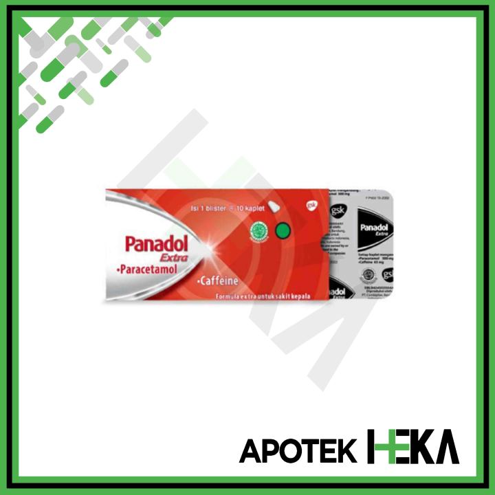 Panadol Merah Extra Paracetamol Strip isi 10 Tablet