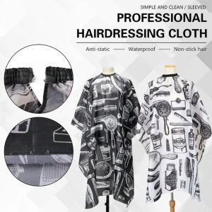 Hair Cutting Gown Waterproof Hairdressing Shawl Salon Non Stick Hair Anti Static Retro Protective Apron Cloak Hair Tool