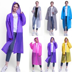 Vibox J-888 Jas Hujan Eva Dewasa Terusan Ponco Premium Mantel Hujan EVA Raincoat Korea Kancing Transparan Universal ( Cowo/Cewe) BY.COBOX