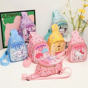 Cartoon Kuromi Melody Sanrio Cinnamoroll Childrens Chest Bag Cute Kindergarten Crossbody Bag Fashionable Kids Skew Straddle Backpack Snack Anime Shoulder Bag