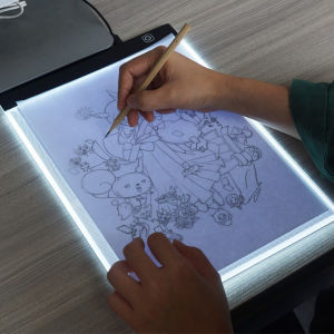 Bảng Vẽ Đèn LED Hắt Sáng 3 Cấp Độ Khổ A4 A5 Cao Cấp