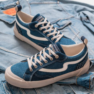 ( Bisa COD ) Sepatu Patrobas Glare Denim Series Dark Blue Original