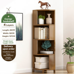 Bamboo Corner Wall Shelf Living Room Bamboo 3/4/5Layers Shelves Nordic Shelves Book Save Space Large Capacity