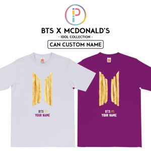 [Adult/Kid] BTS x McDonalds McD Tee Baju T-shirt Bangtan Boys Army Korean Idol Kpop Custom Name Nama Text