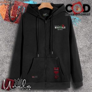 UNCLE CLOTHING - Hoodie ZIPPER Pria Sweater List Whatever Jaket Distro Bahan Fleece Tebal Warna Hitam Size M L XL XXL