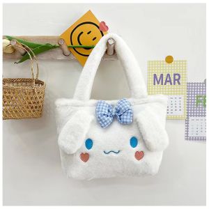 (SG Seller) Kawaii Sanrio Plush Bag My Melody Kuromi Cartoon Animal Handbag Cute Cinnamoroll Storage Tote Bags Women Girls Birthday Gifts