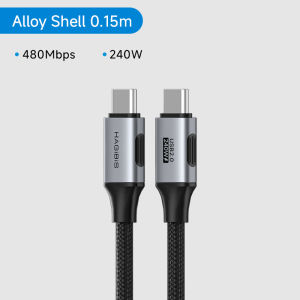 Hagibis USB C ถึง USB C สายเคเบิล USB ชนิด C สายชาร์จ240W PD3.1ชาร์จเร็วสั้นสำหรับ iPhone 15/16/17 Pro แล็ปท็อปแท็บเล็ตรถ