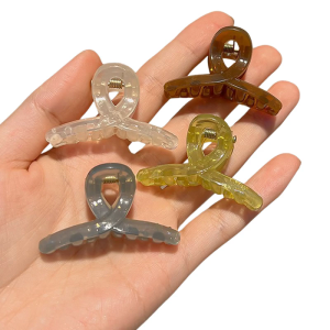 4pcs 4.5CM Jelly Translucent Mini Hair Claw Clip For Half Updos Strong Grip Plastic Hair Accessories Cute Pastel Colors
