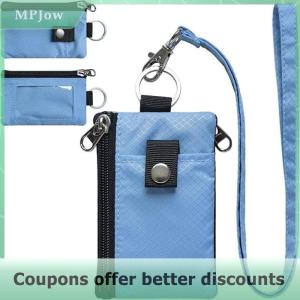 【MPJow】 Badge Holder With ID Window Small Wallet Waterproof Anti-Theft Travel Keychain Wallet Men Women Zip Card Lanyard Wallet