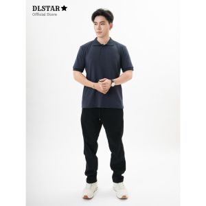 Dlstar 100% Cotton Polo Short Sleeve T-Shirt Casual Homewear Comfy Tee Activewear Sports Professional Officewear