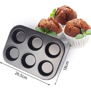 Non Stick 6/12 Cups Muffin Bun Cupcake Pan Mold Tray Baking Mold Molder Carbon Steel Oven Safe Bakeware Baking Pan