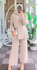 Setelan Wanita Kekinian Inara Set Knit L XL XXL Oneset Knit Premium Jumbo Setcel Ootd Hijab Remaja