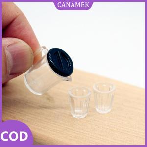 CANAMEK✨ 1 12 Dollhouse trong suốt Ấm đun nước cup Set búp bê nhà thu nhỏ đồ nội thất nhà bếp phụ kiện Micro cảnh Xây Dựng Đạo cụ