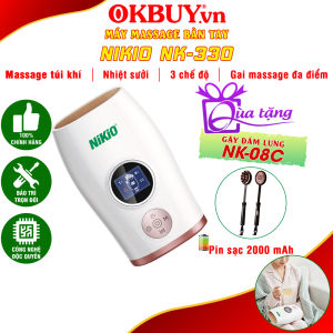 Máy massage bàn tay pin sạc Nikio NK-330 -  Hoạt động điện áp suất không khí và nén nhiệt ấn huyệt ngón tay | OKbuy