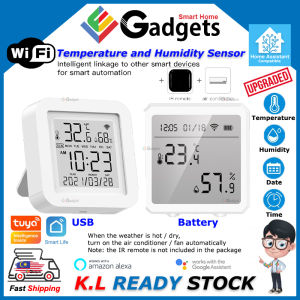 Tuya Temperature Humidity Digital Display Sensor WiFi Zigbee works with Smart Life Google Home Alexa Home Assistant