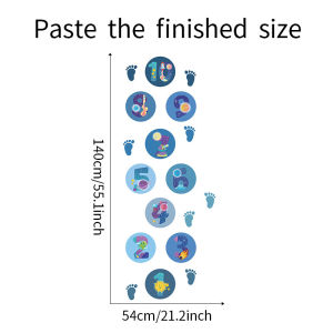 Cartoon Universe Planets Hopscotch Game Sticker Floor Stickers for Kids Room Home Decals Baby Room Home Decoration Have Fun PVC