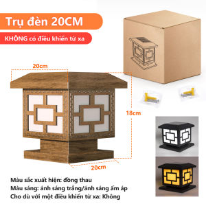 Đèn trụ cổng năng lượng mặt trời Đèn trụ cổng năng lượng mặt trời đèn trụ hàng rào ngoài trời chống thấm nước Ánh sáng trắng ấm Ánh sáng trắng mát