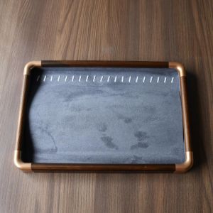 BAGUO Nhung Khay trang sức bằng gỗ Dây chuyền và vòng tay Dung lượng lớn Giá đỡ trưng bày trang sức Đơn giản Bông tai nhẫn Khay trưng bày trang sức Kho lưu trữ trang sức