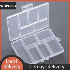 [COD] WHPHous Ship within 24 hours Portable Transparent 6 Grids Storage Boxes For Buttons Beads Containers Case