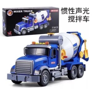 รถของเล่น รถโม่ปูนน้ำเงิน รถก่อสร้าง รถโม่ปูนของเล่นเสมือนจริง ไถได้หมุนถัง ของเล่นเสริมพัฒนาการ โม่ปูนใหญ่ no.666-52P