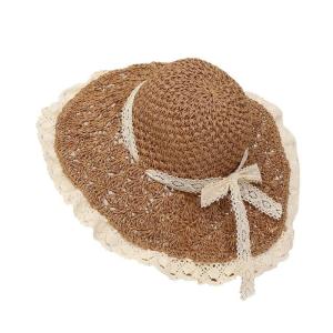 Stylish Summer Wide Brims Straw Hat With Pineapple Lace Bowknot For Women Breathable Outdoor Beach Sun Protection