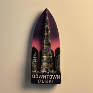 Dubai Landmark Building Tourist Souvenir 3D Painted Decorative Magnetic Fridge Magnet Collectible Gift