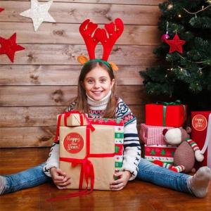 500Pcs Chúc Mừng Năm Mới Sticker 38Mm Vòng nhãn dán bịt kín Tự Dính Gói Nhãn Cho Phong Bì Thiệp giáng sinh