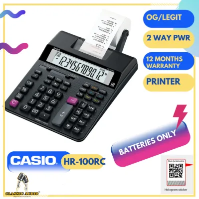 Casio HR-100RC Printing Calculator Adding Machine HR100RC HR 100 RC - 1 Unit - Genuine and Original-OG Legit With Batteries And Printer Rolls