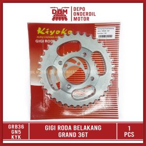 Gear Belakang GRAND 36T (KIYOKO) - Gigi Tarik Ger Gir Roda Belakang Rear Sprocket HONDA ASTREA STAR