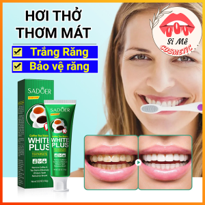 Kem Đánh Răng Làm Trắng Răng SADOER White Plus Tuýp 100g – Loại Bỏ Vết Ố Vàng Răng Do Sử Dụng Trà & Cà Phê Ngăn Ngừa Hôi Miệng Ngừa Sâu Răng