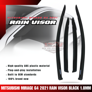 GCAO RAIN VISOR MITSUBISHI MIRAGE G4 2021 BLACK 1.8MM (11689)