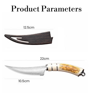 Mongolian Knife Chef Knife Meat Butchering Boning Knife Stainless Steel Kitchen Knife with Cover Multifunctional