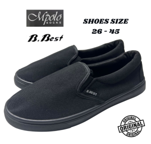 [B.BEST]👟26~45 Kasut Hitam Sekolah Sarung Kasut Black School Shoes Canvas Shoes B.Best