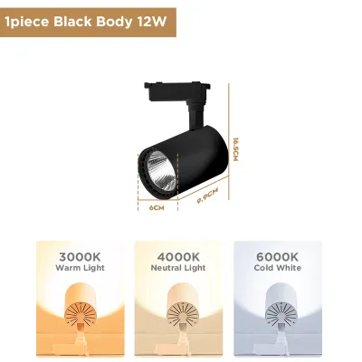 CANMEIJIA 3 colors Led Track Lights 12W 20W 30W 40W 85V-265V COB Track Lamp Rail Spotlights Lighting Fixture Black/White Led Spots Lights for Home Lighting Store