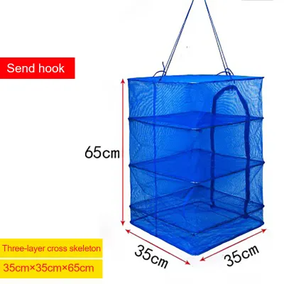 NET001-4Layer Foldable Drying Rack for Vegetable Fish Dishes Mesh Hanging Drying Net