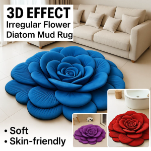 [3D Effect] Special-Shaped Flower Diatom Mud Carpet Absorbent Diatom Mud Pad Bathroom Floor Mat Anti-Slip Carpet